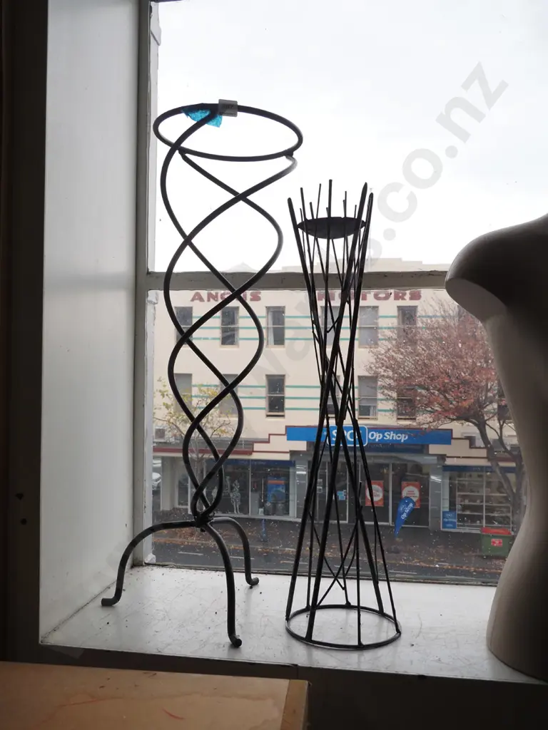 wrought metal plant stand, metal tea light candle holder Image 1++