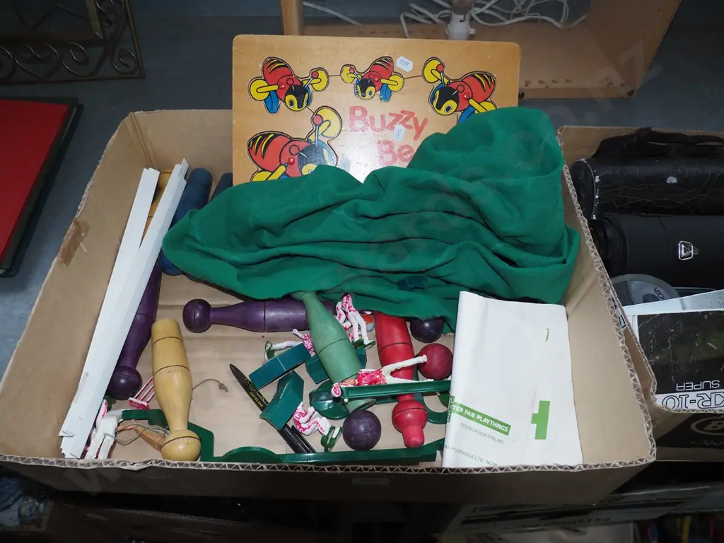 box; skittles, Buzzy Bee puzzle, cricket game Image 1++