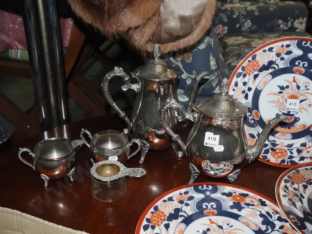 plated tea pot, coffee pot, creamer etc Image 1++