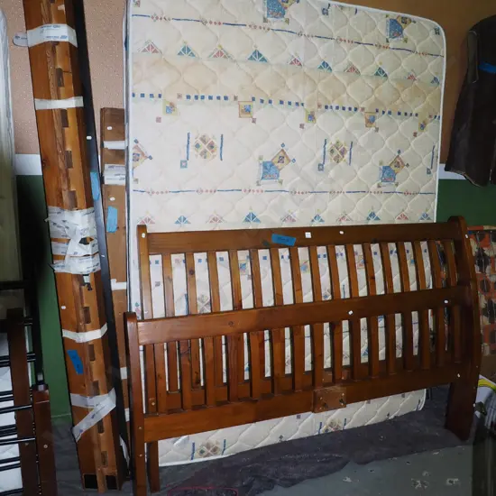 queen slat bed base mattress and solid pine bed ends