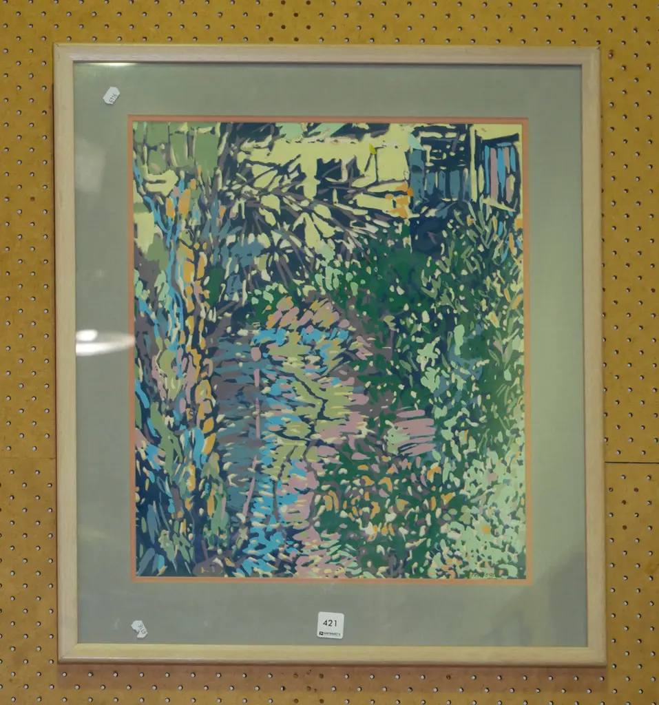 framed print - abstract garden scene Image 1++
