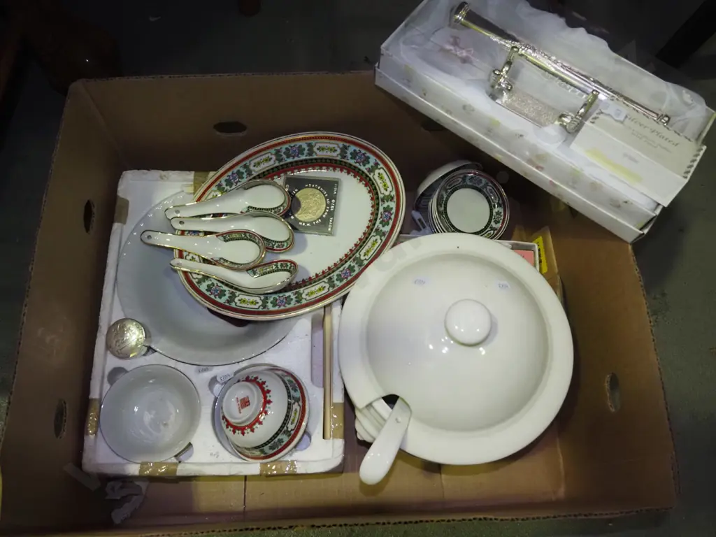 box; soup tureen, birth certificate holders, Chinese soup bowls etc Image 1++