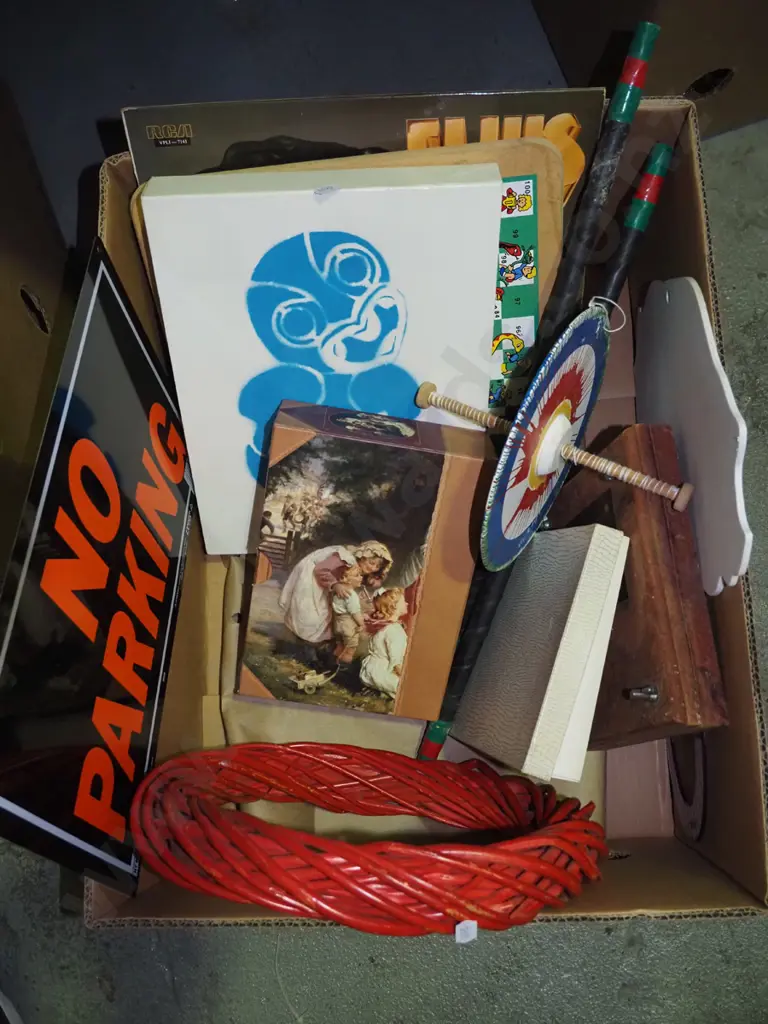 box; Elvis LP, No Parking sign, flower press etc Image 1++