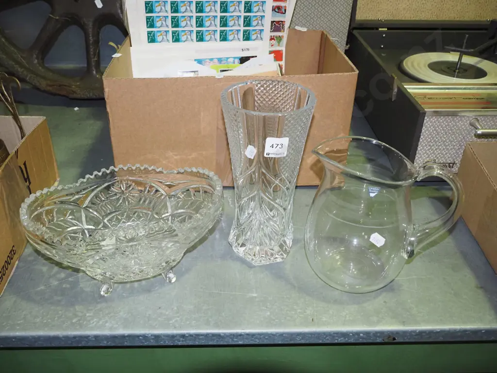 glass jug, footed bowl, crystal vase Image 1++