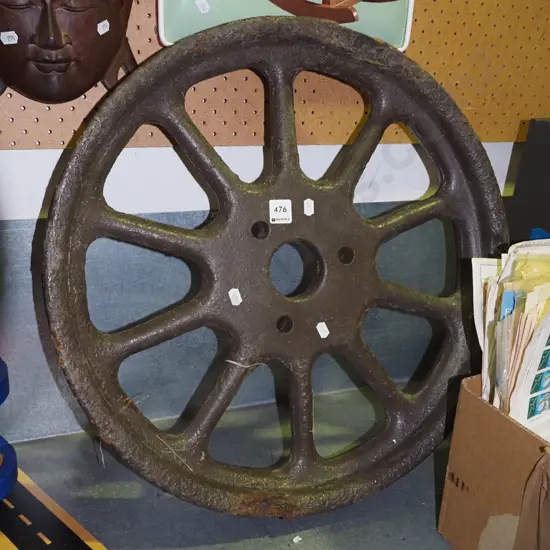 vintage spoked wheel - some rust and damage