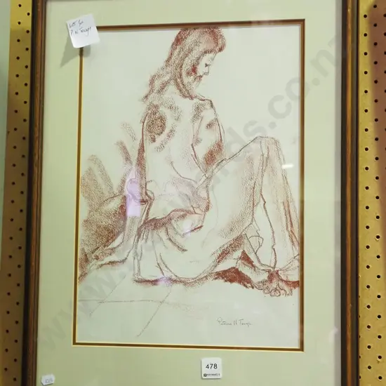 framed Patricia Tough pastel - portrait