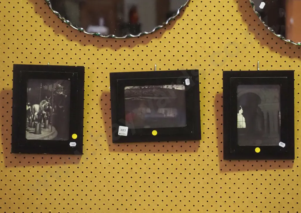 3x framed photo prints - yellow dots Image 1++