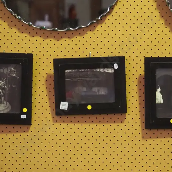 3x framed photo prints - yellow dots