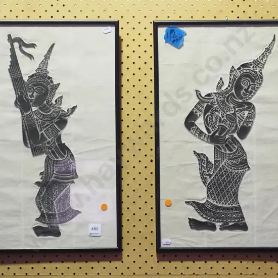 2x Indonesian temple rubbings