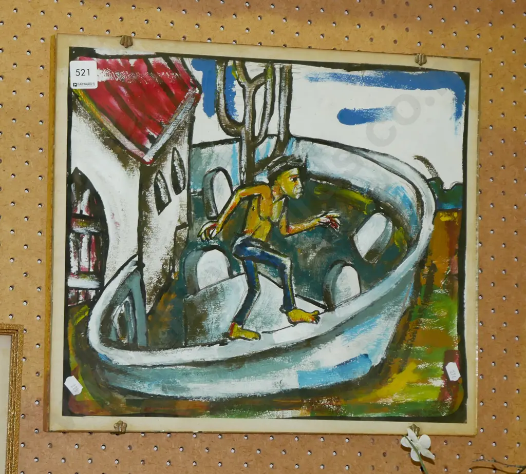 acrylic behind glass - man on wall Image 1++