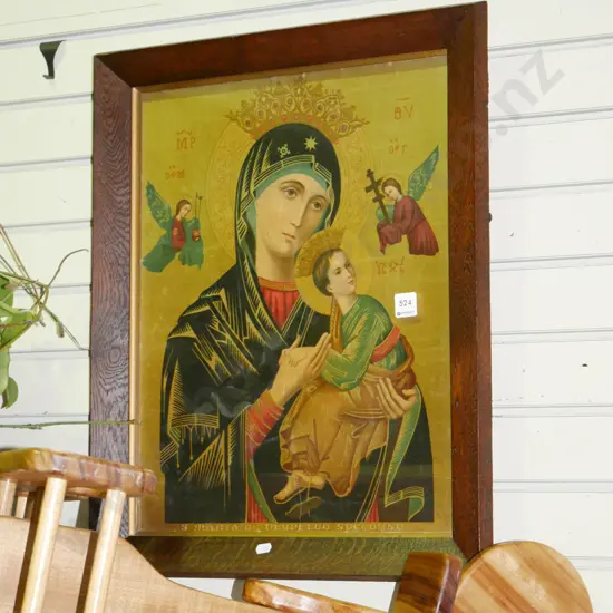 framed religious print