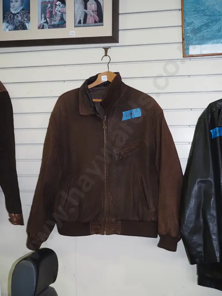 brown leather jacket Image 1++