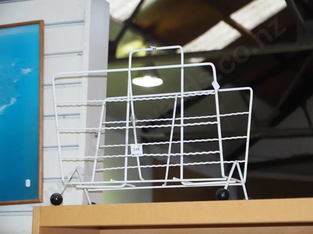 retro metal magazine rack with black ball feet Image 1++