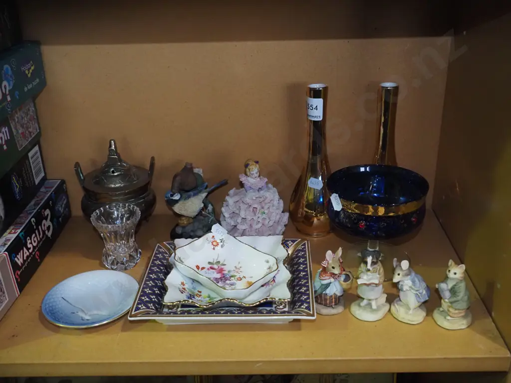 Beatrix Potter figurine, vases, Derby posies etc Image 1++