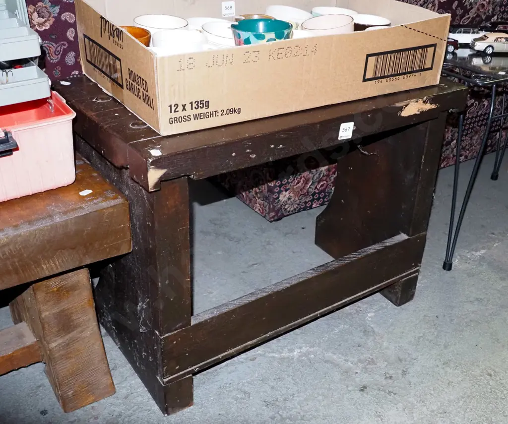 solid wood stool - some damage Image 1++