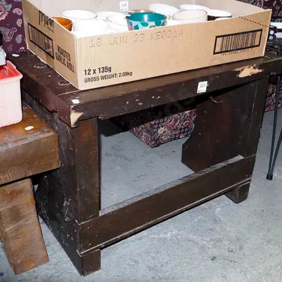 solid wood stool - some damage