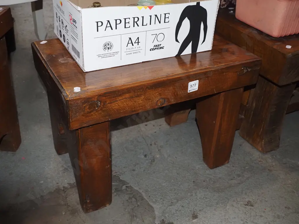 heavy wood rustic stool Image 1++