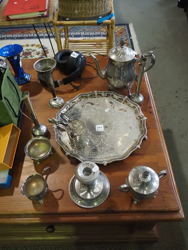 plated ware, tray, coffee pot etc Image 1++