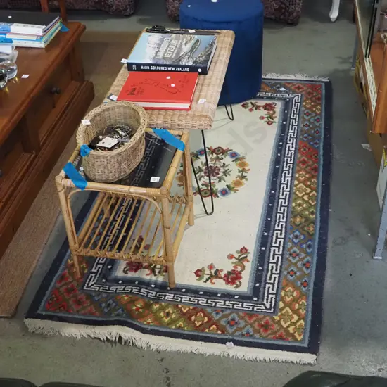 woven floral floor mat L-1800 W-950 some wear