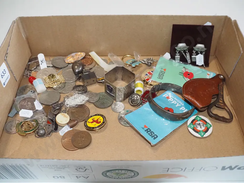 box; coins, badges, bracelet etc Image 1++