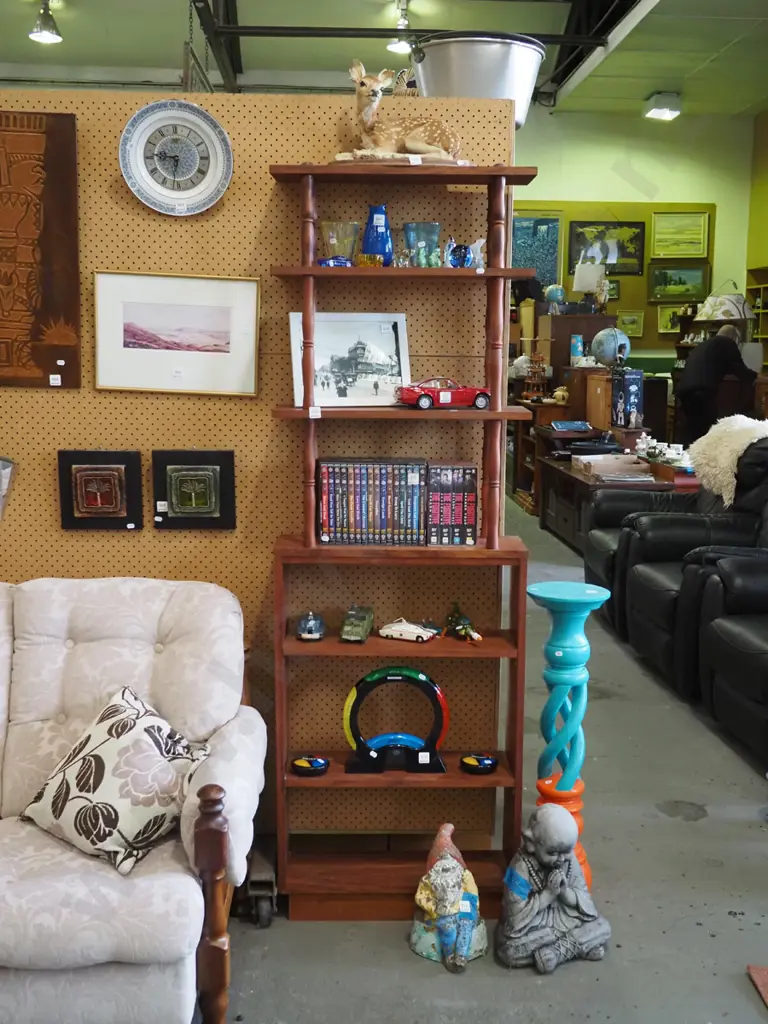 retro stained pine bookcase H-1800 W-600 D-200 Image 1++