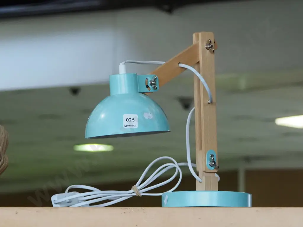wod and metal anglepoise desk lamp Image 1++