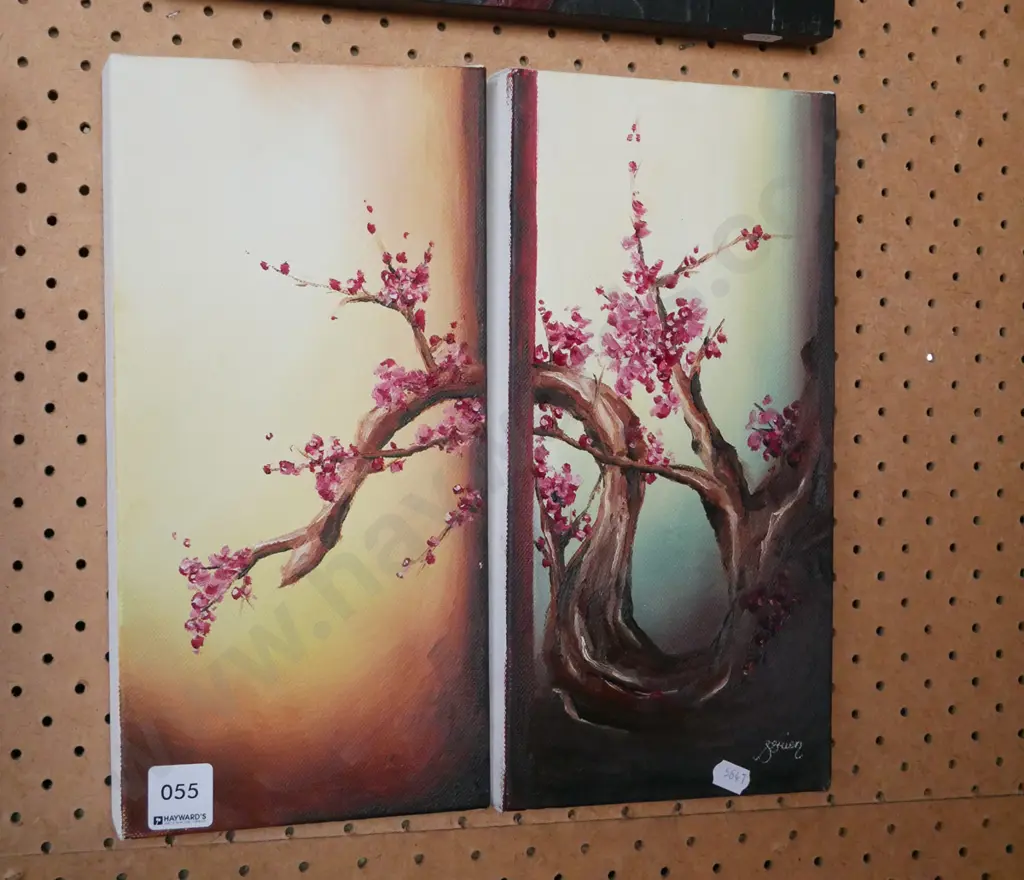 framed diptych on canvas - blossoms Image 1++