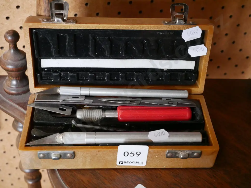 wood-cased craft knife handles and blades Image 1++