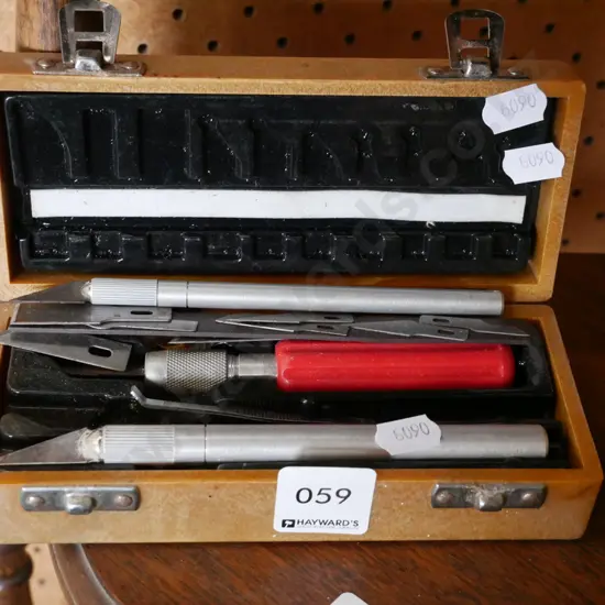 wood-cased craft knife handles and blades