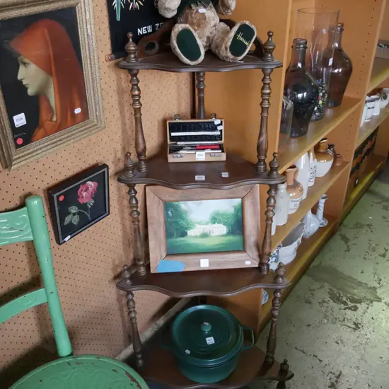 MDF faux wood veneer 4-tier whatnot H-1210 