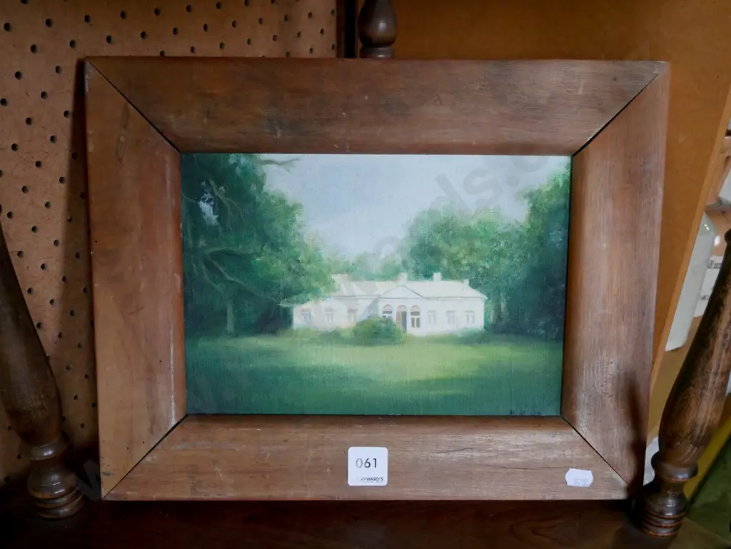 framed oil on board - house and trees Image 1++