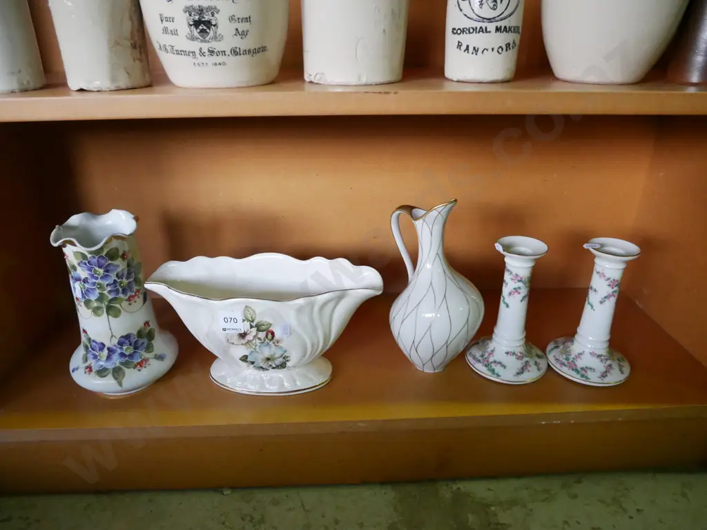 candlesticks, ewer vase and 2 other vases, tallest is H-230 Image 1++