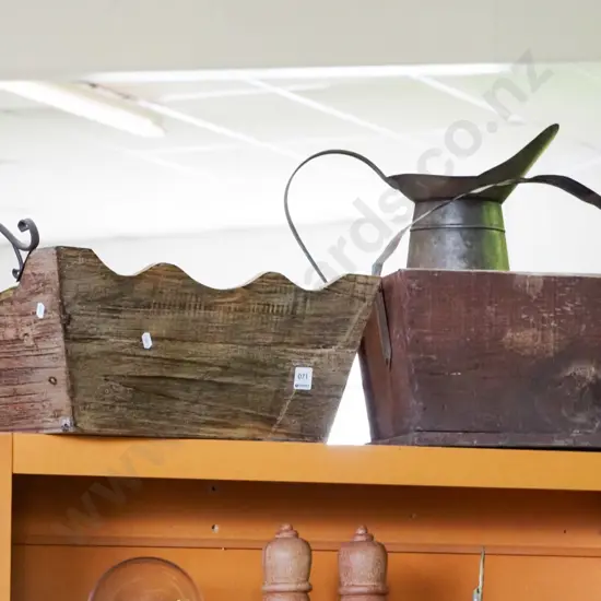2 vintage wooden baskets
