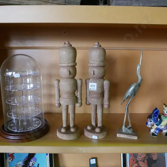 glass display dome H-280 and assorted figurines