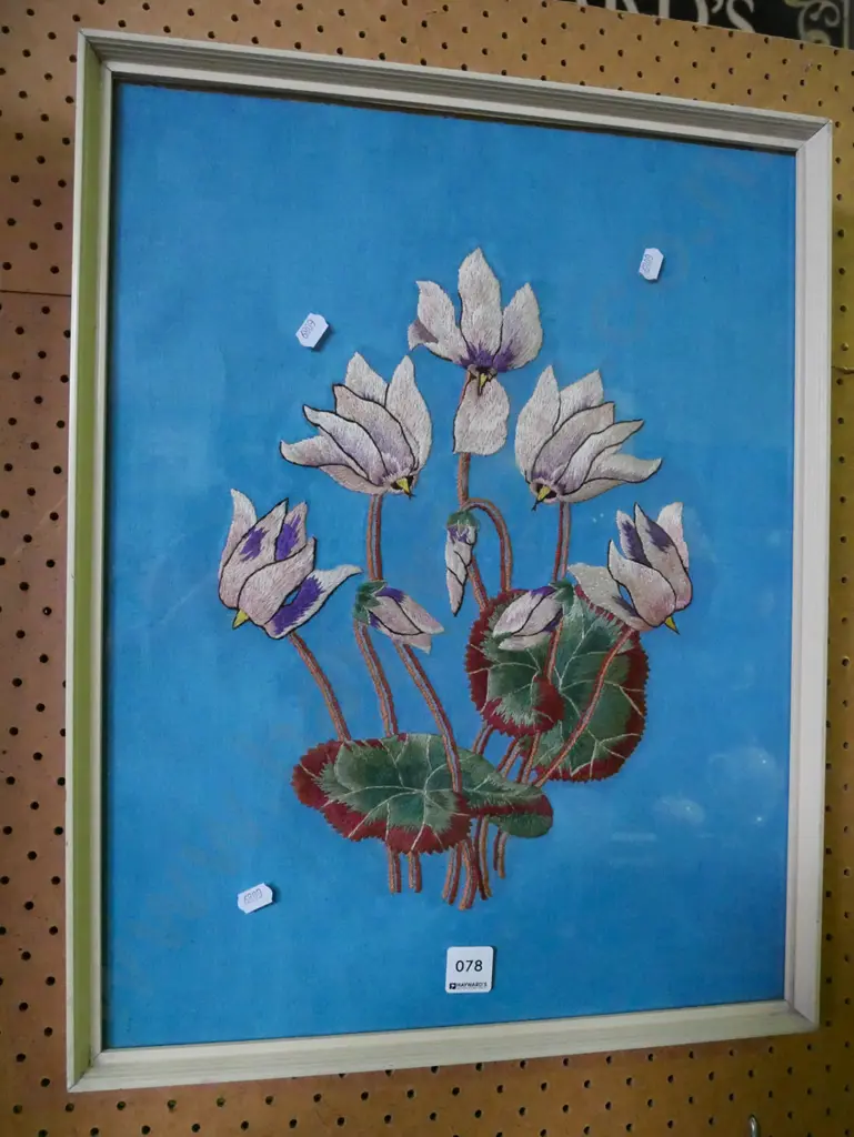 framed needlework - cyclamen Image 1++