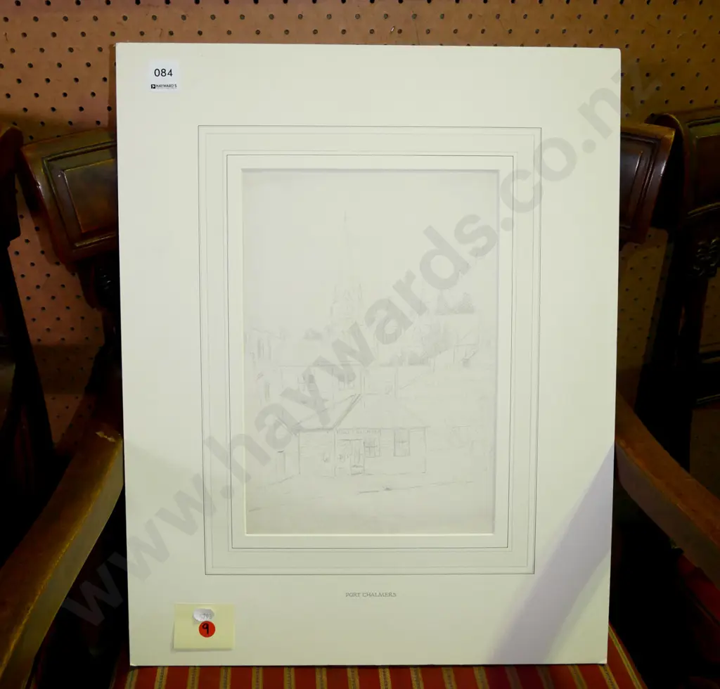 unframed mounted pencil sketch - Port Chalmers Image 1++
