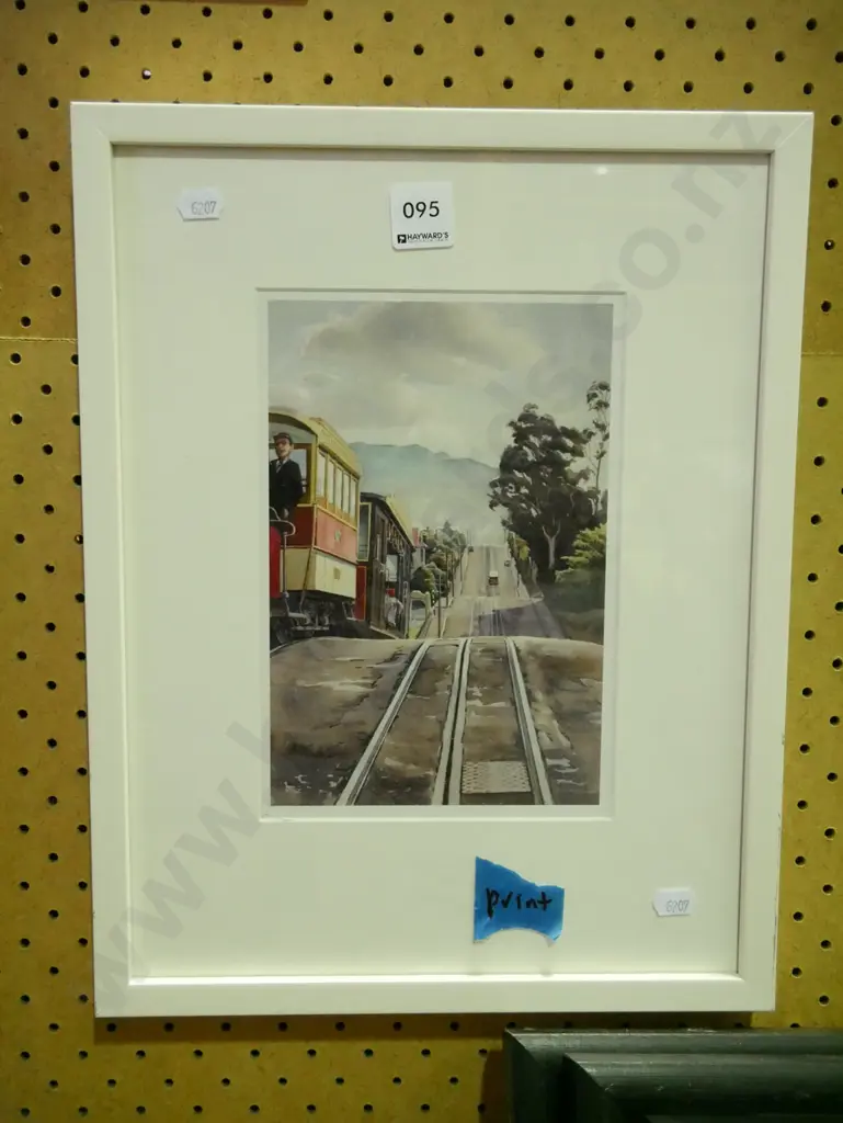 small framed McAra print - High Street trams Image 1++