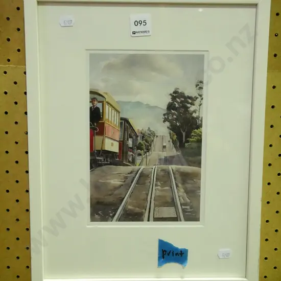 small framed McAra print - High Street trams