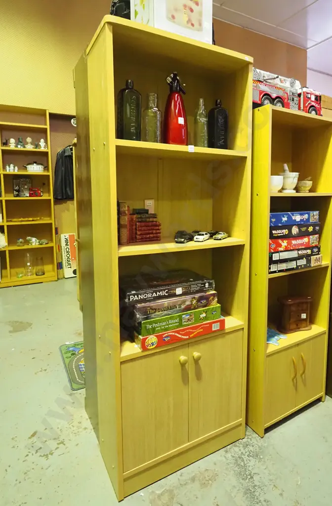 MDF faux wood veneer bookcase with lower cupboard H-1775 W-630 Image 1++