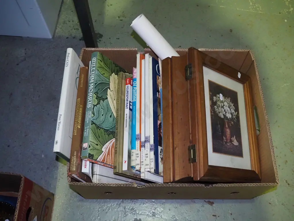 box; hairdressing books, William Morris book, storage box etc Image 1++