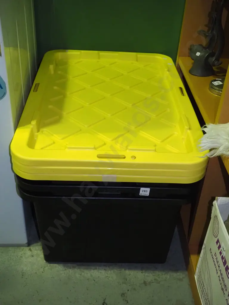 3 heavy duty black plastic storage tubs Image 1++