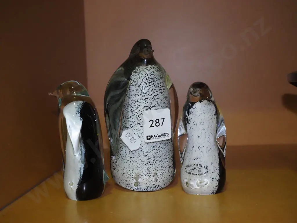 3 Hoglund glass penguins, tallest is H-130 Image 1++