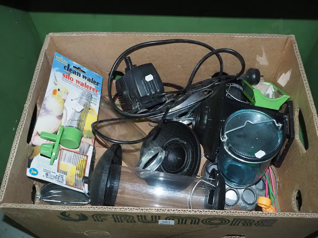 box of bird feeders etc. Image 1++