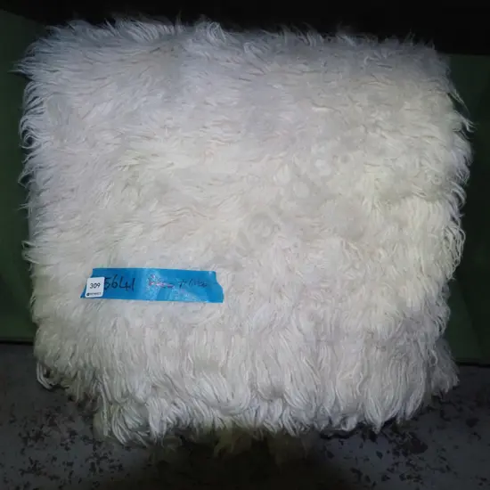 Flokati white woollen floor rug 2400 x 1800