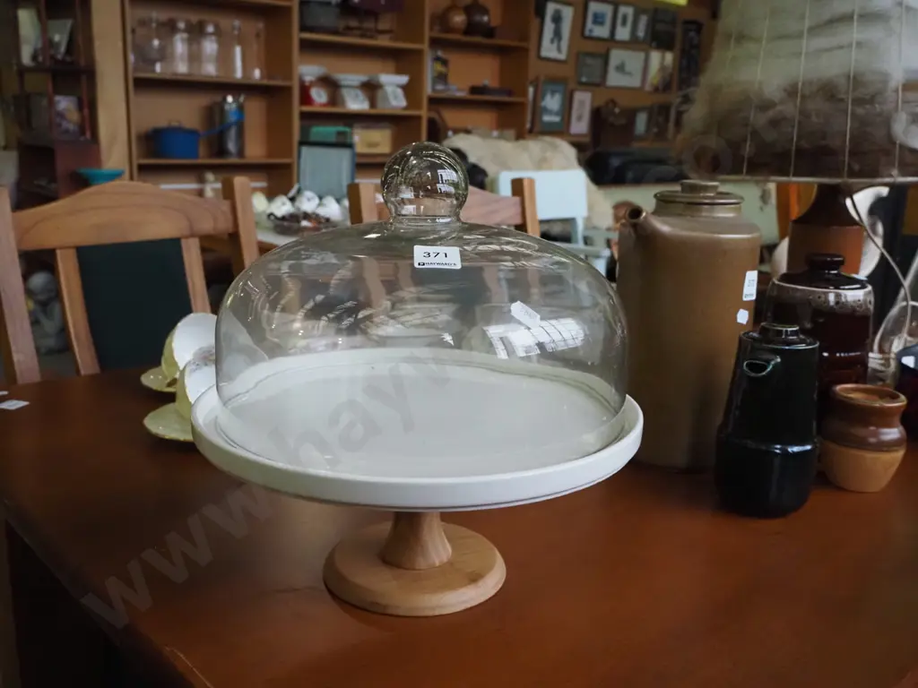 cake stand with glass cover dome H-280 Image 1++