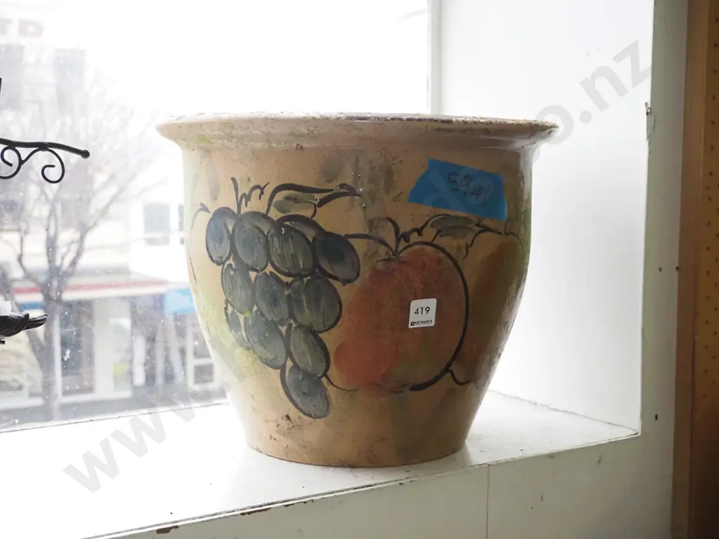 large hand painted garden planter H-320 Image 1++