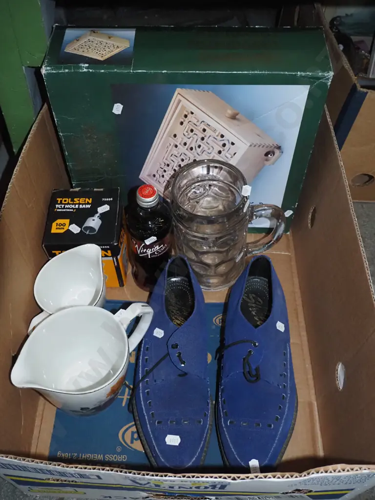 box; blue suede shoes, beer stein, marble game etc Image 1++