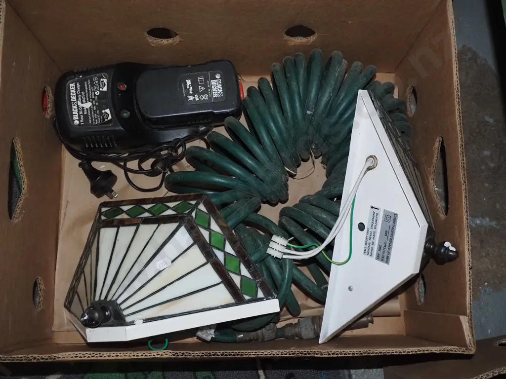 box; reproduction deco light fittings, spring coil hose etc Image 1++
