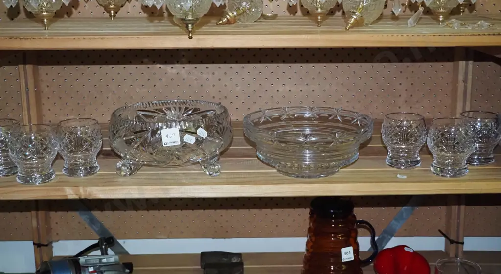 2 cut crystal bowls, 6 tumblers Image 1++