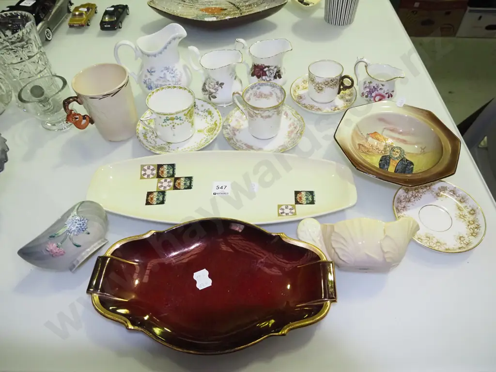 creamers, cups, saucers, Doulton bowl etc Image 1++